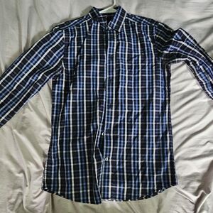 GAP Blue and Black Casual Button Down Shirt